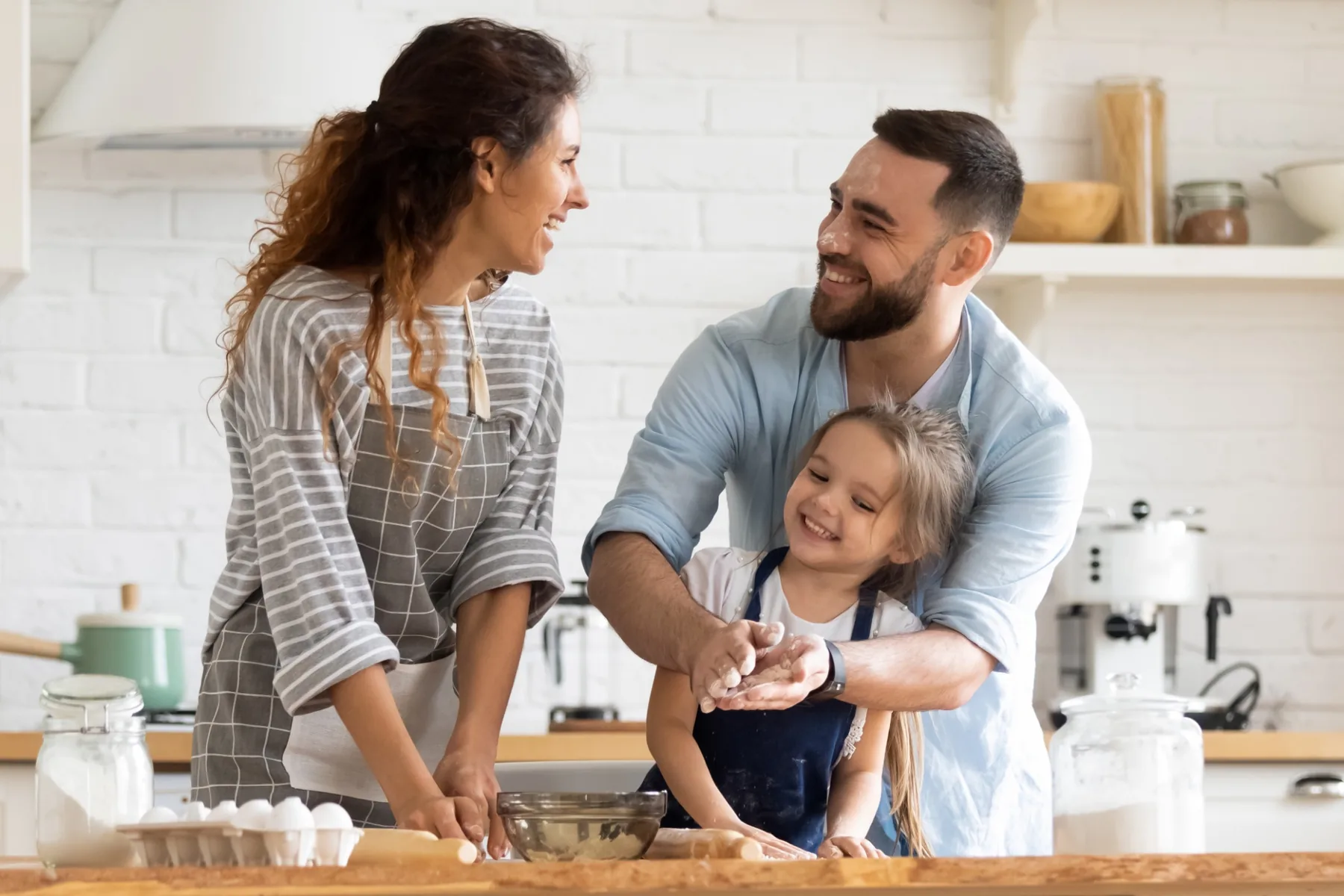 Family spending time together at home
